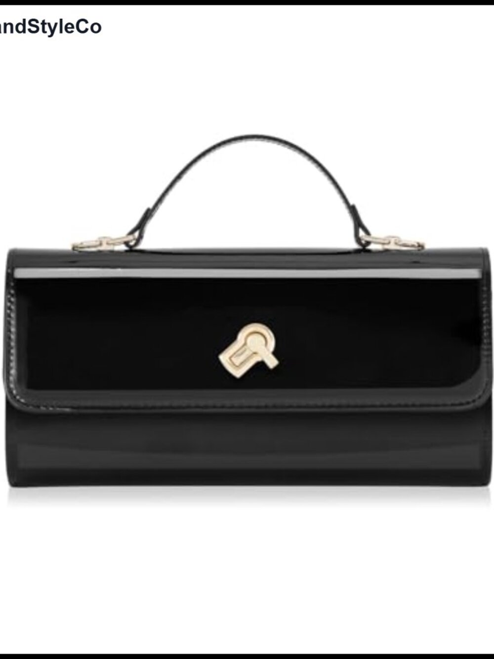 Metallic PU Evening Clutch Twist Lock Shoulder Crossbody Box Bag